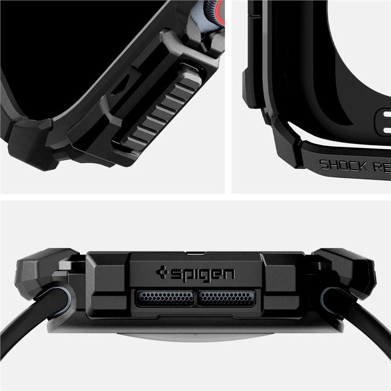 Apple Watch 11 / 10 (42mm) Spigen Rugged Armor Case - Flexible Plastic - Black