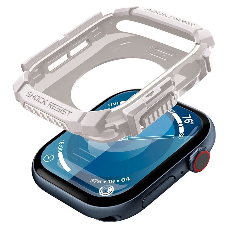 Apple Watch 11 / 10 (46mm) Spigen Rugged Armor Case - Flexible Plastic - Beige