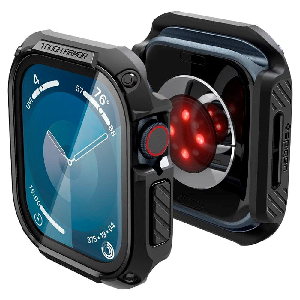 Apple Watch 11 / 10 (46mm) Spigen Tough Armor Case with Screen Protector Glass - Black