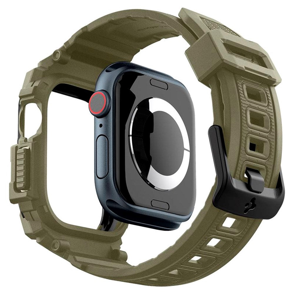 Apple Watch 11 / 10 (46mm) Spigen Rugged Armor Pro Strap with Case - Green