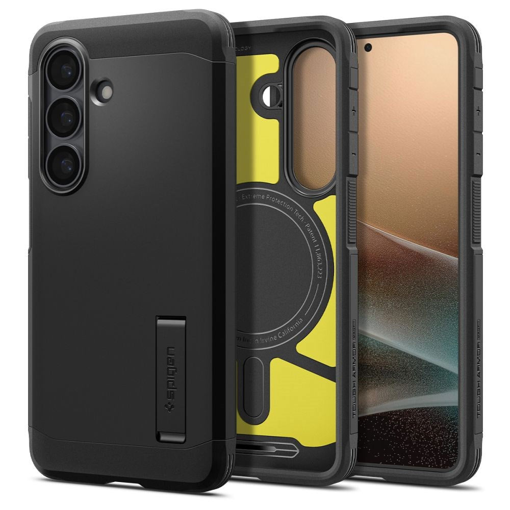 Samsung Galaxy S26+ (Plus) Spigen Tough Armor Hybrid Case with Kickstand - MagSafe Compatible - Black