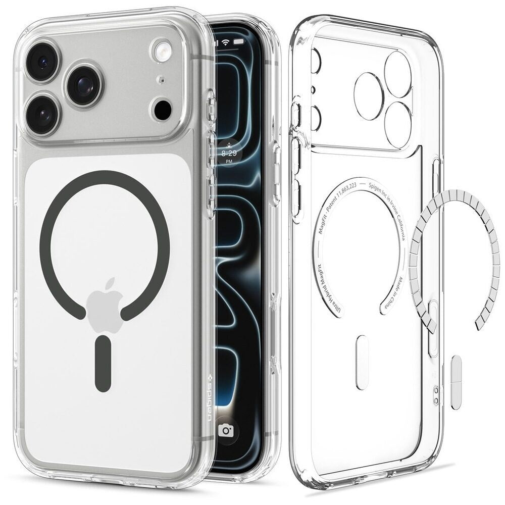 iPhone 18 Pro / 17 Pro Spigen Ultra Hybrid Case - MagSafe Compatible - Transparent / Grey