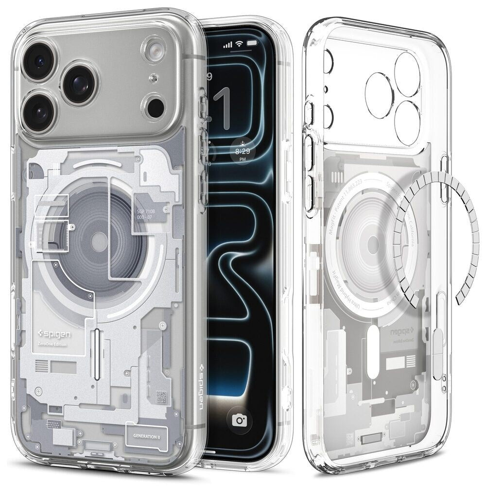 iPhone 18 Pro / 17 Pro Spigen Ultra Hybrid Case - MagSafe Compatible - Transparent / White
