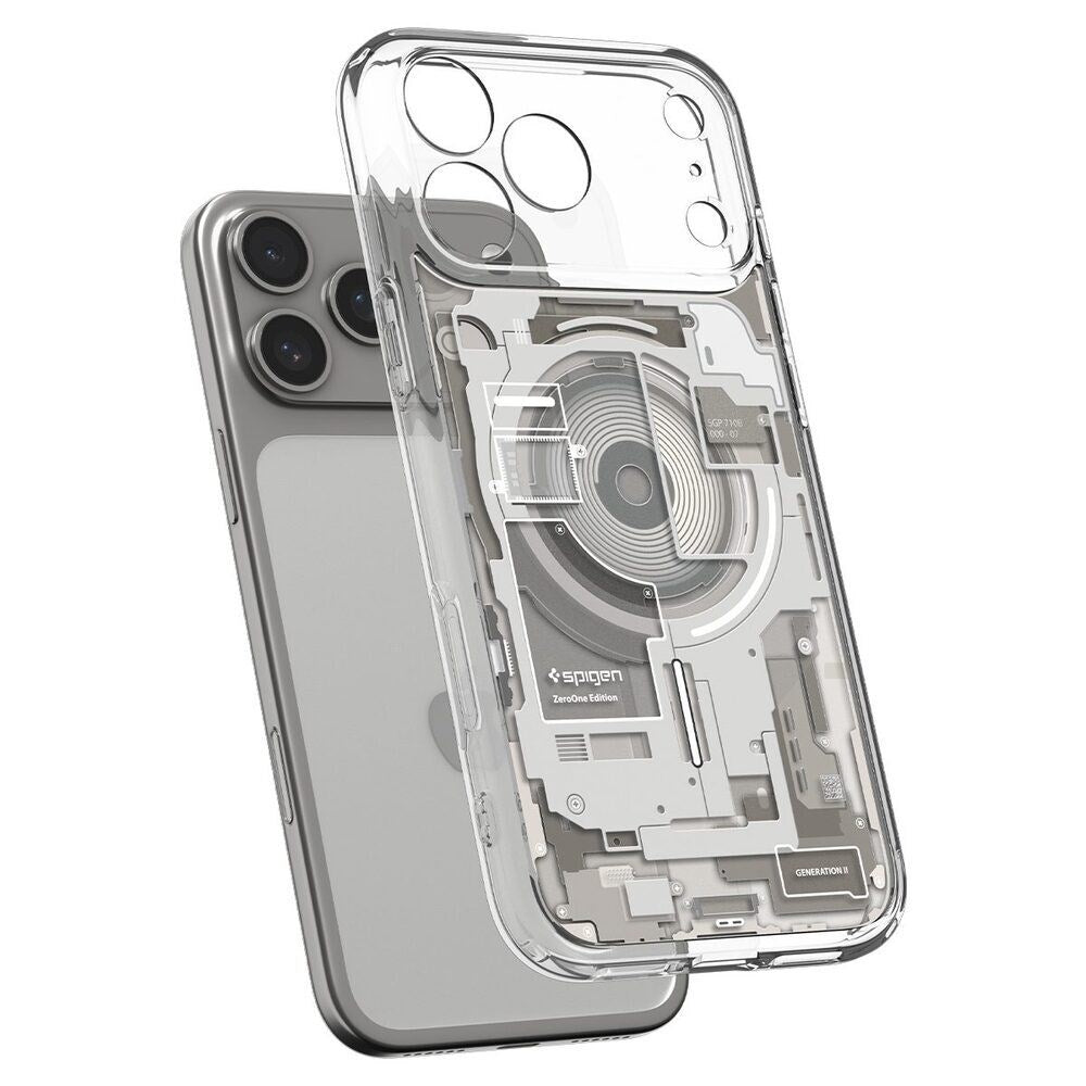 iPhone 18 Pro / 17 Pro Spigen Ultra Hybrid Case - MagSafe Compatible - Transparent / Silver