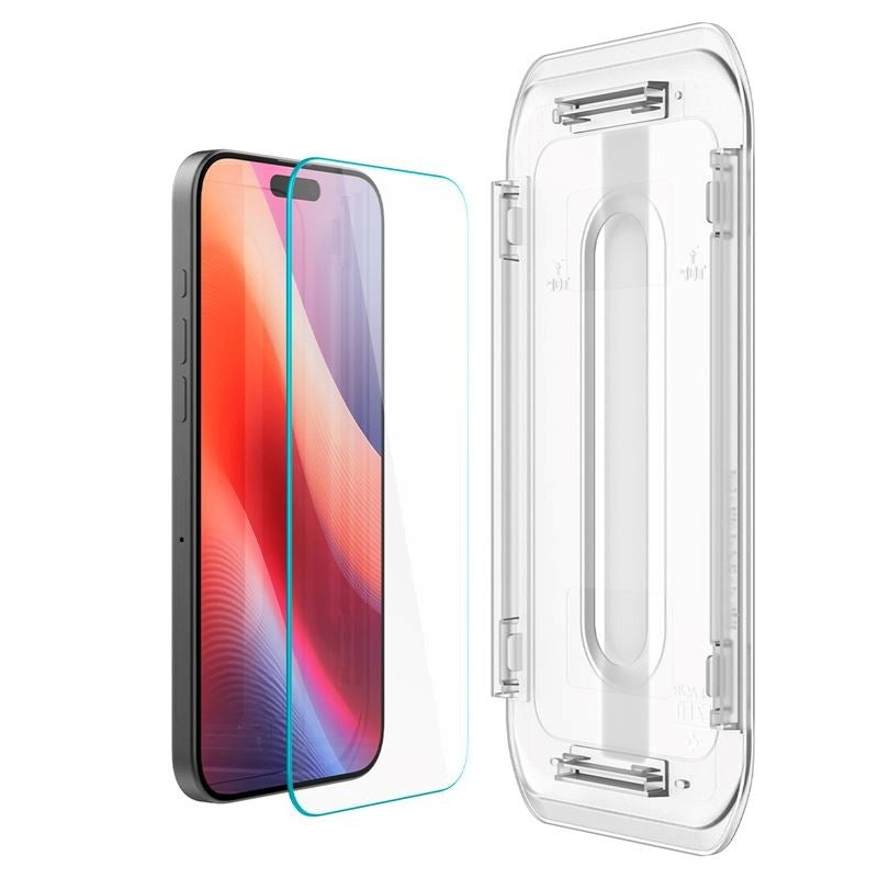 iPhone 17 / 17 Pro / 16 Pro Spigen EZ Fit Glas.tR Screen Protection 2. Pcs - Case Friendly - Transparent
