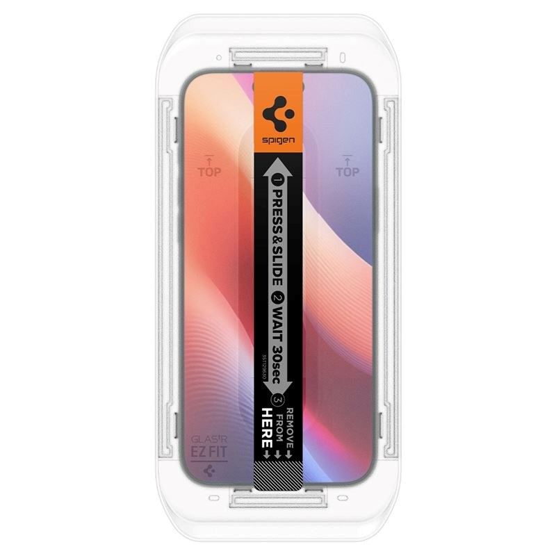 iPhone 17 / 17 Pro / 16 Pro Spigen EZ Fit Glas.tR Screen Protection 2. Pcs - Case Friendly - Transparent