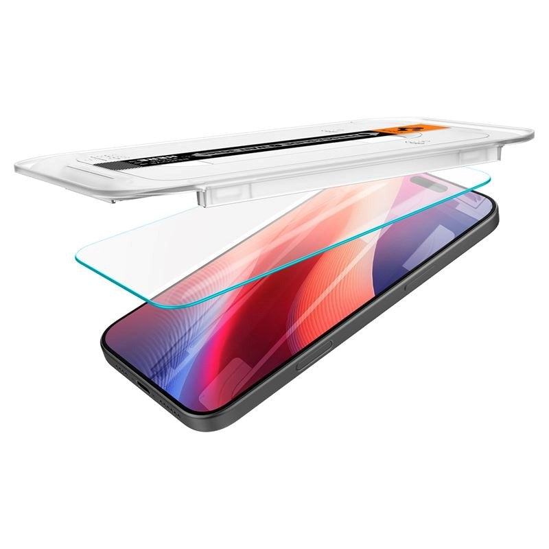 iPhone 17 / 17 Pro / 16 Pro Spigen EZ Fit Glas.tR Screen Protection 2. Pcs - Case Friendly - Transparent