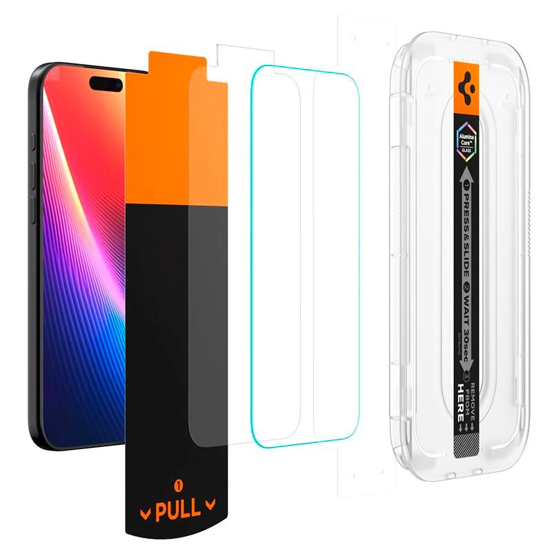 iPhone 17 / 17 Pro / 16 Pro Spigen Glass tR EZ Fit Pro HD Screen Protection Glass - Transparent