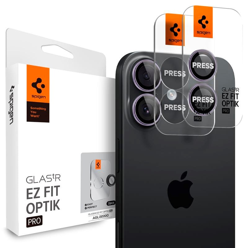 iPhone 17 Spigen Glass tR EZ Fit Optik Pro Camera Lens Protector Glass - 2 pcs - Purple