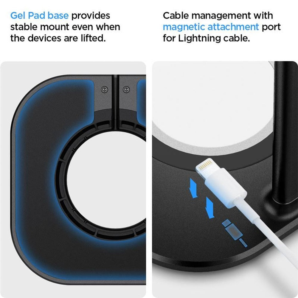 Spigen Charging Stand for Mobile & AirPods Max - MagSafe Compatible - Black
