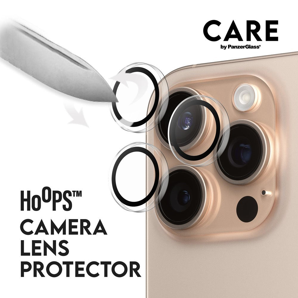 CARE By PanzerGlass iPhone 16 Pro 3-i-1 FLAGSHIP MagSafe Bundle - Screen Protector (UWF) / Case / Camera Protection - Transparent / White
