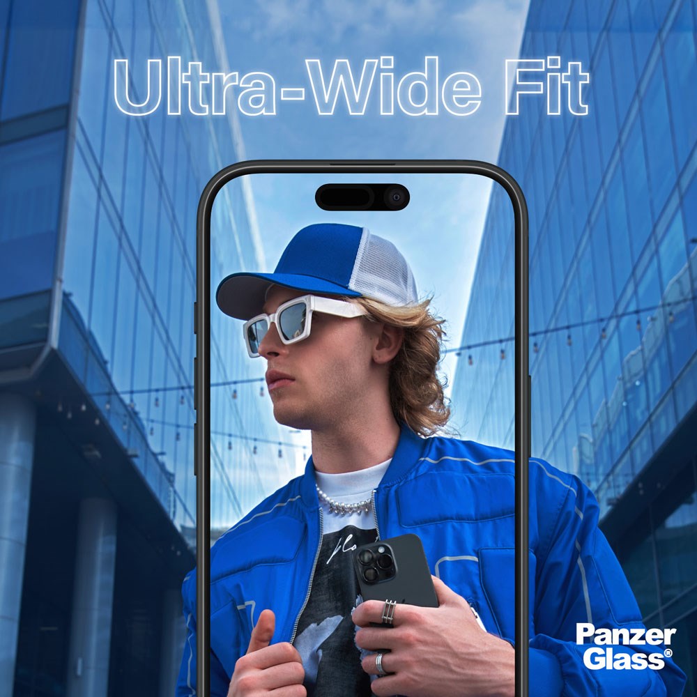 iPhone 16 Pro PanzerGlass 2-i-1 Bundle w. EasyAligner - Screen Protector (UWF) / Camera Protection - Transparent / Black