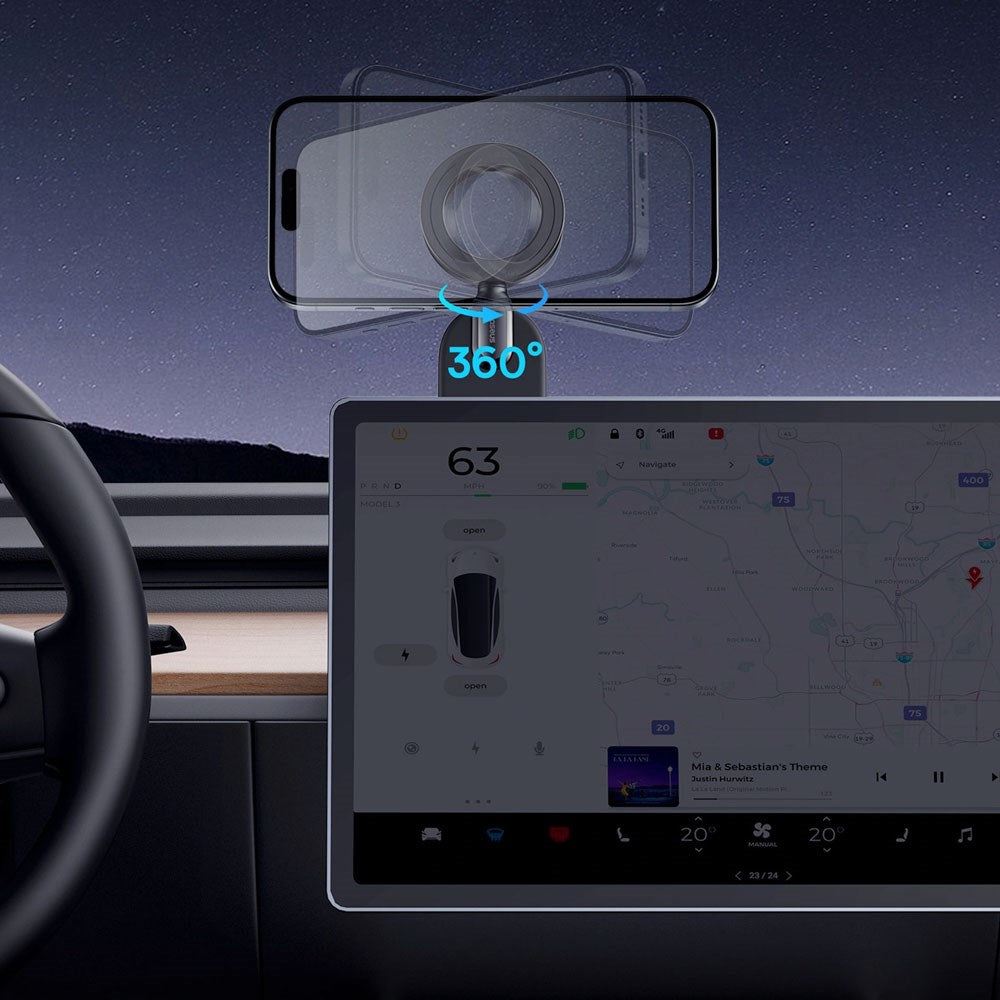 Baseus C02 Go Flexible Car Phone Holder - Dashboard - MagSafe Compatible - Black