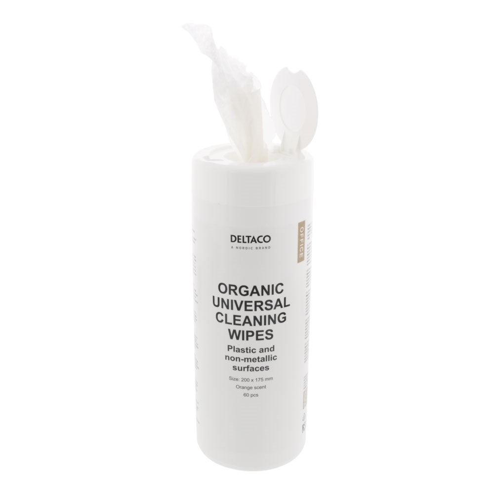 Deltaco Organic Universal Cleaning Wipes - 60 pcs - White