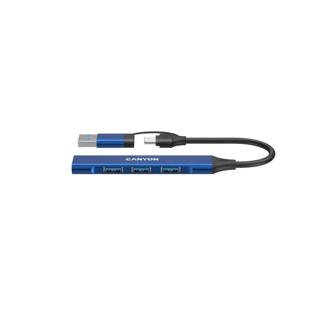 Canyon DS-02 4-in-1 USB-A/C Hub - Blue