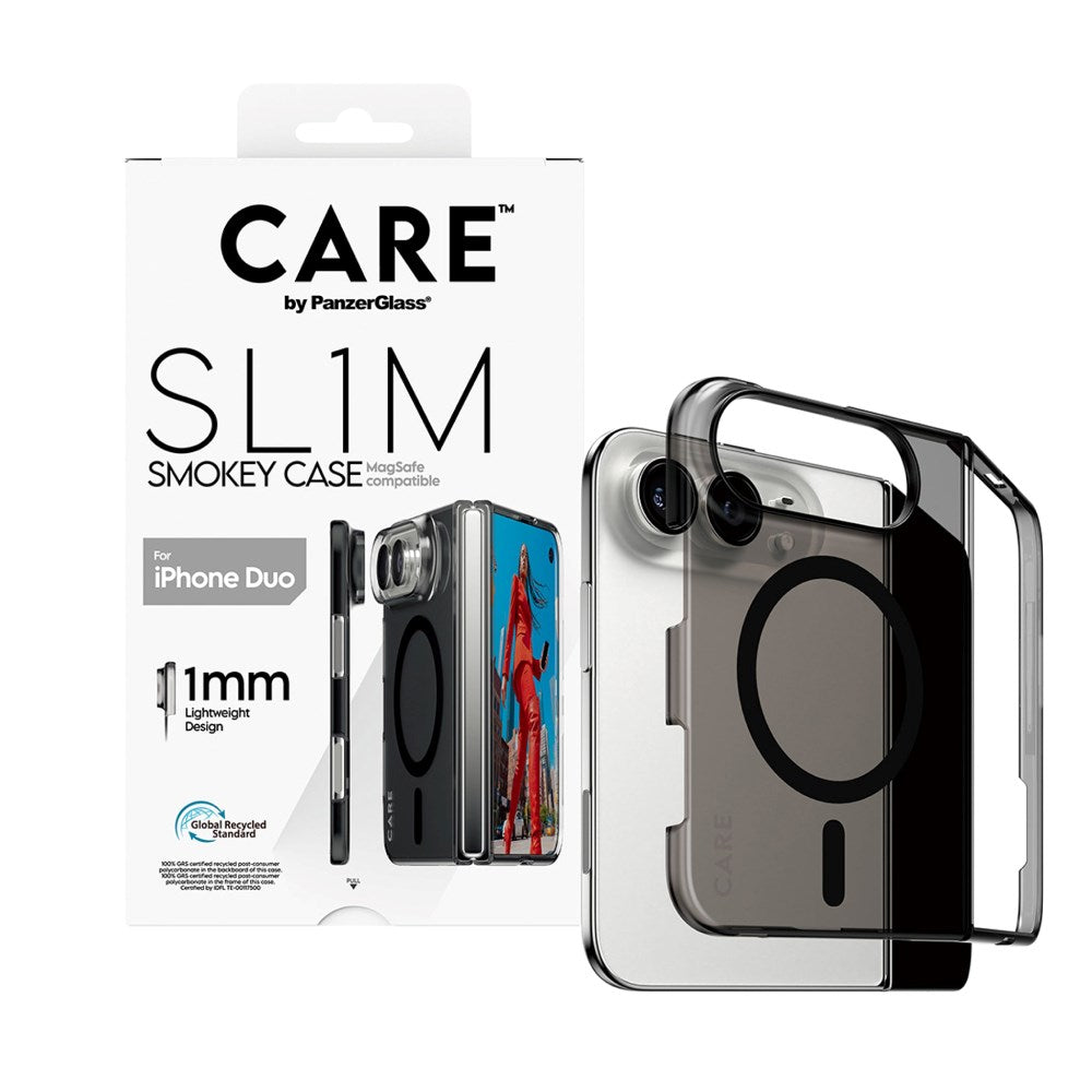 iPhone Duo CARE by PanzerGlass FLAGSHIP Signature Case - MagSafe Compatible - Smokey Black