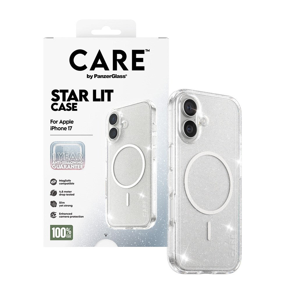 CARE by PanzerGlass iPhone 17 FLAGSHIP Urban Explorer Case - MagSafe Compatible - Transparent / Star Lit