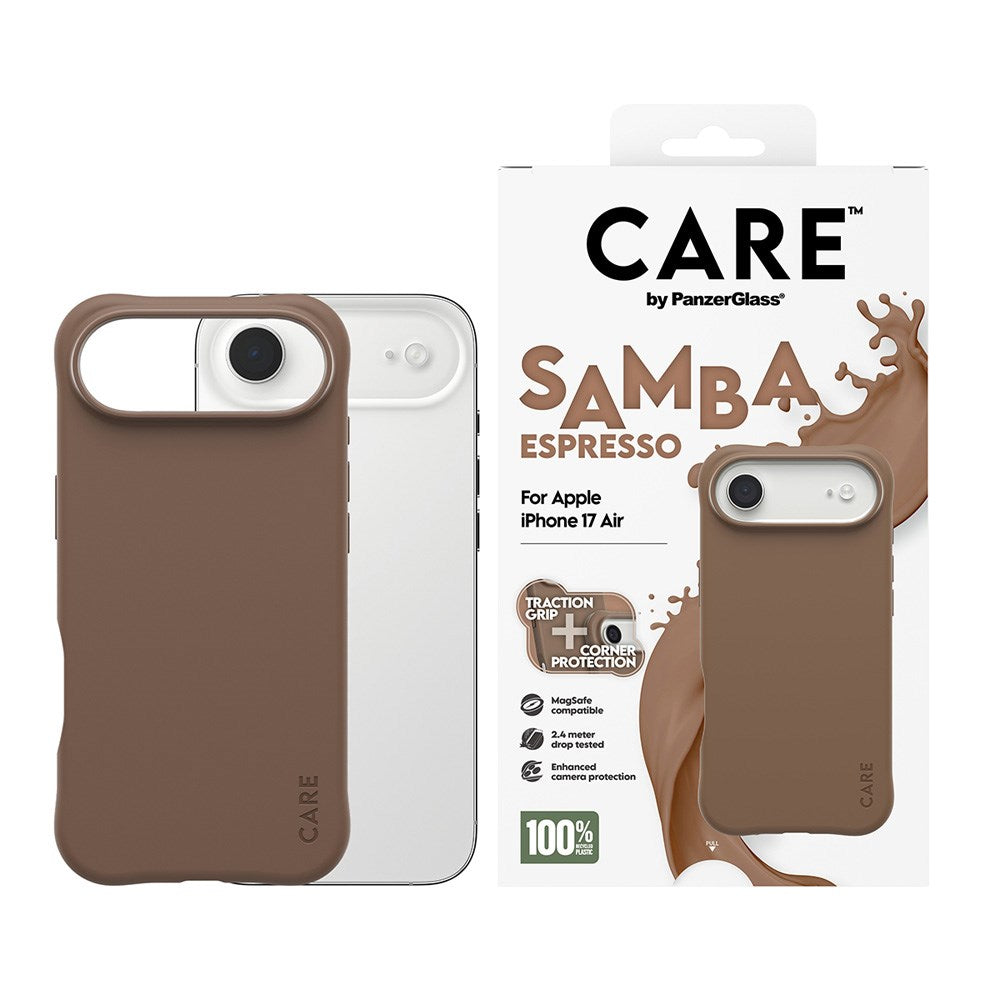 CARE by PanzerGlass iPhone Air Fashionable Samba Case - MagSafe Compatible - Espresso