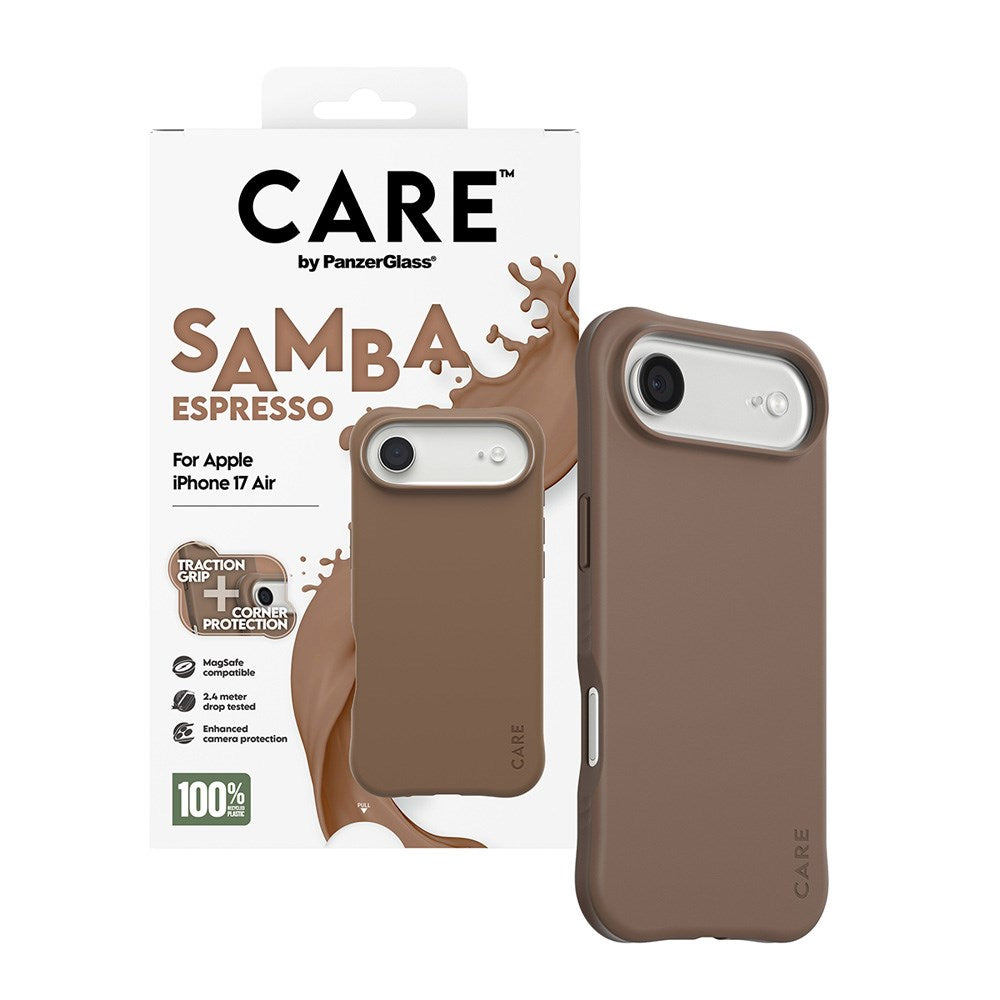 CARE by PanzerGlass iPhone Air Fashionable Samba Case - MagSafe Compatible - Espresso