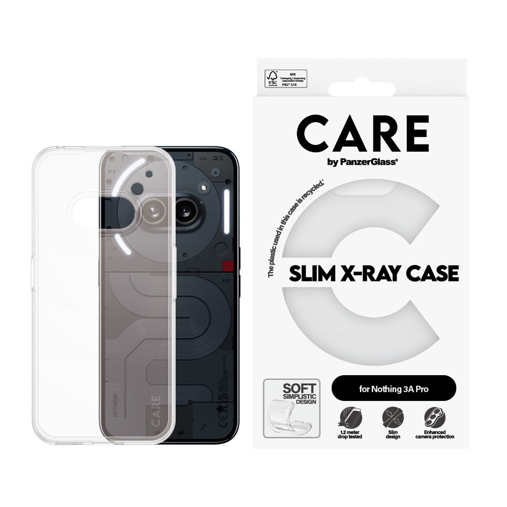 CARE by PanzerGlass Nothing Phone (3a) Pro Fashionable Transparent X-Ray Soft Basic Case - Transparent