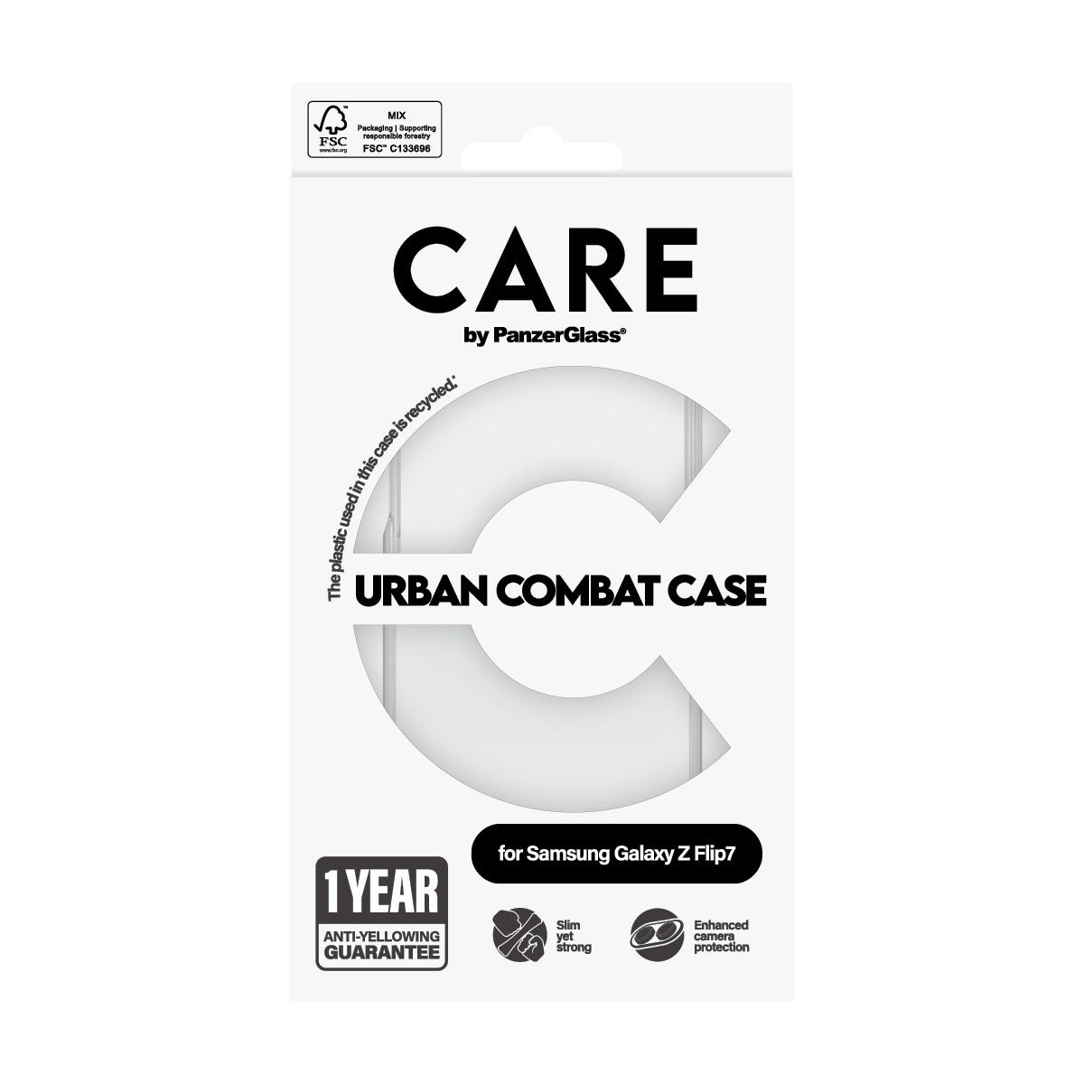CARE by PanzerGlass Samsung Galaxy Z Flip7 FLAGSHIP Urban Combat Case - Transparent