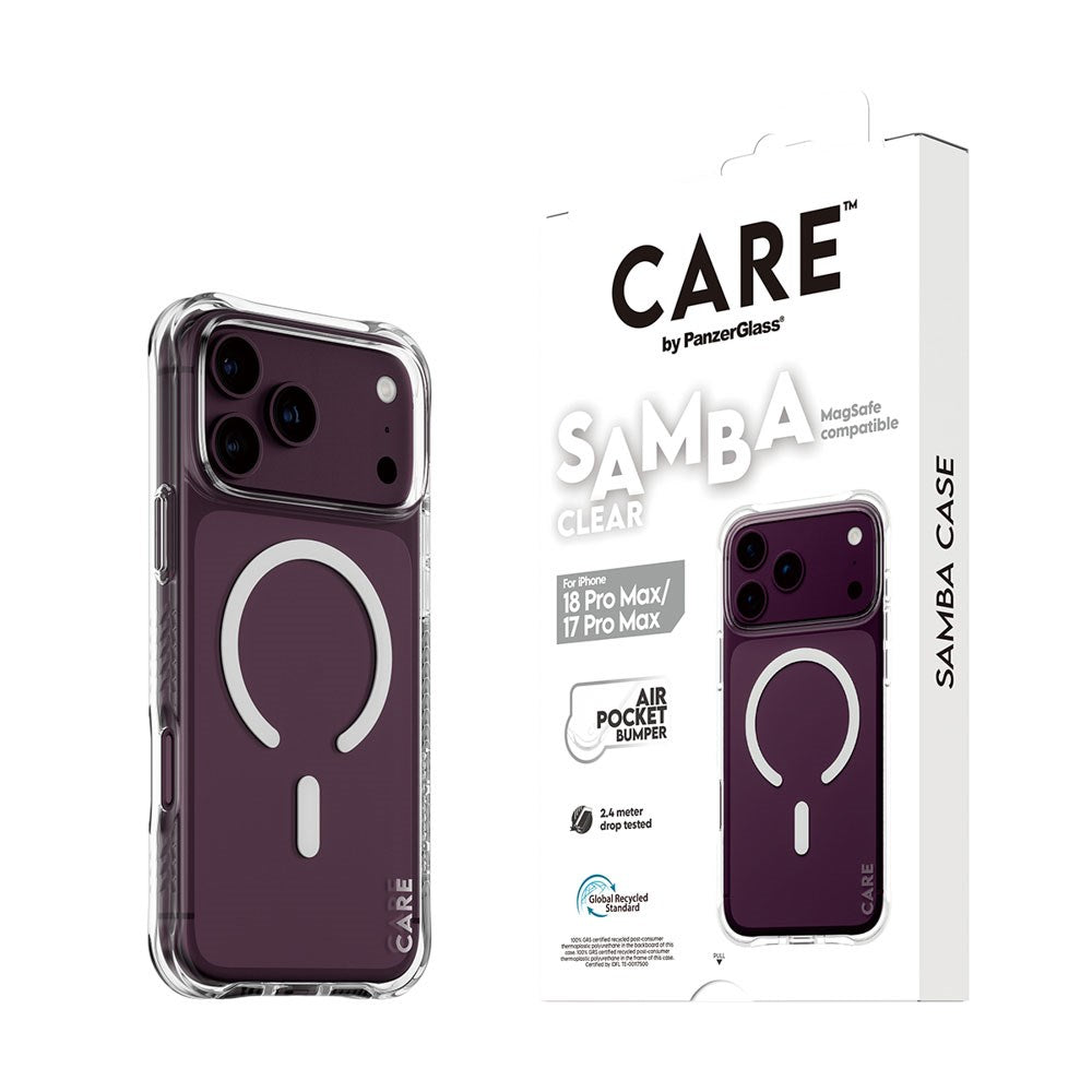 iPhone 18 Pro Max / 17 Pro Max CARE by PanzerGlass Fashionable Samba Case - MagSafe Compatible - Transparent