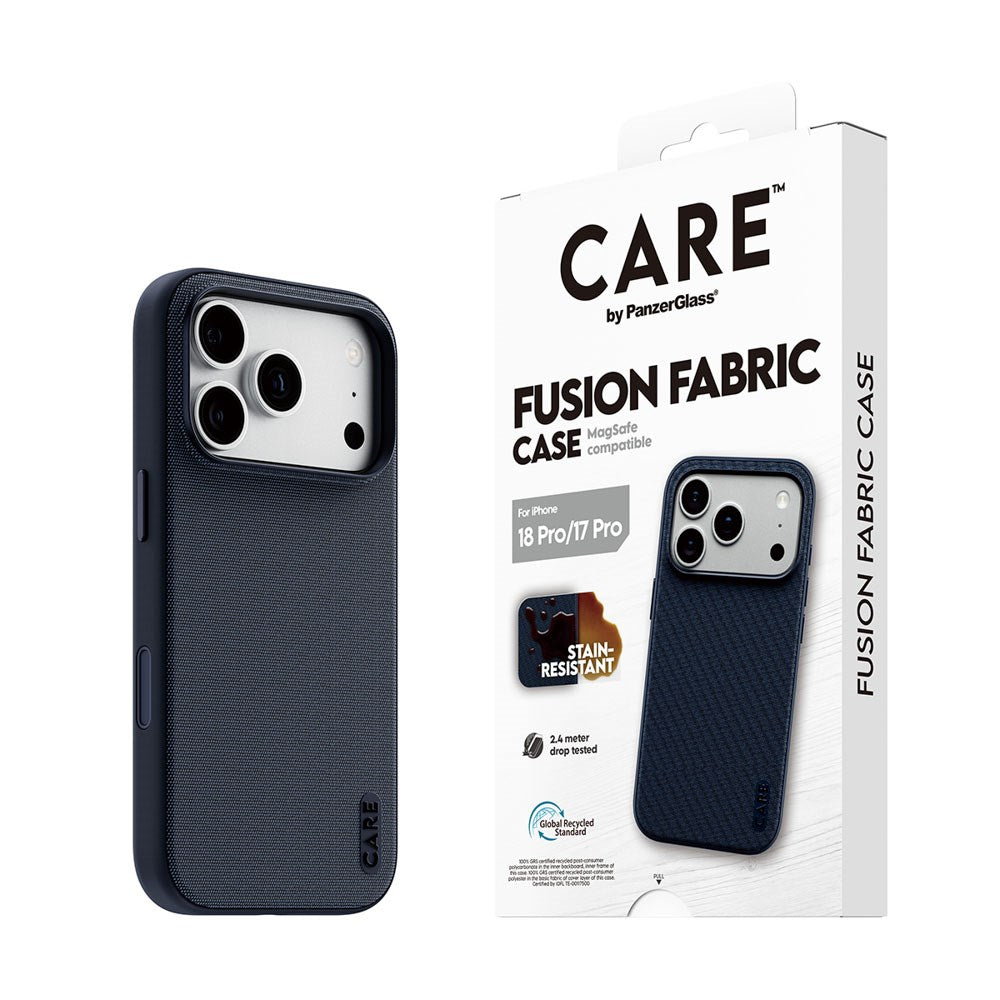 iPhone 18 Pro / 17 Pro CARE by PanzerGlass Fusion Fabric Case - MagSafe Compatible - Blue
