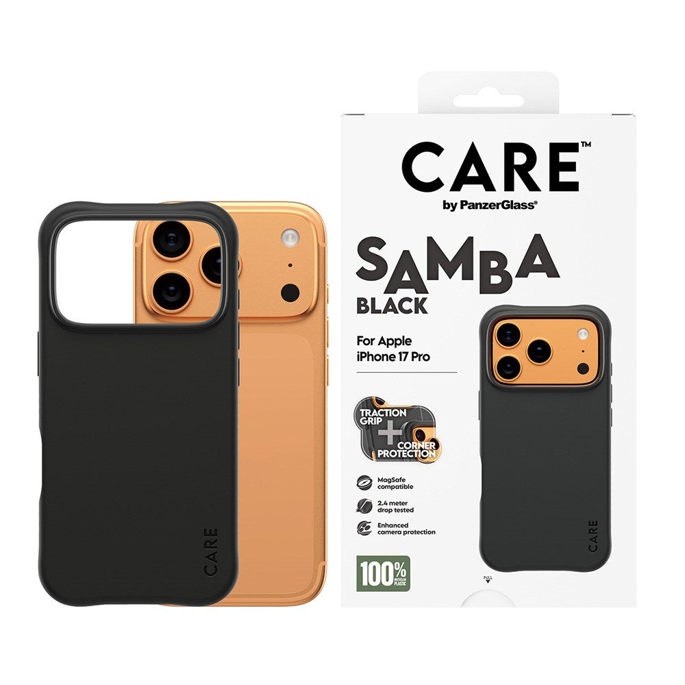 CARE by PanzerGlass iPhone 17 Pro Fashionable Samba Case - MagSafe Compatible - Black