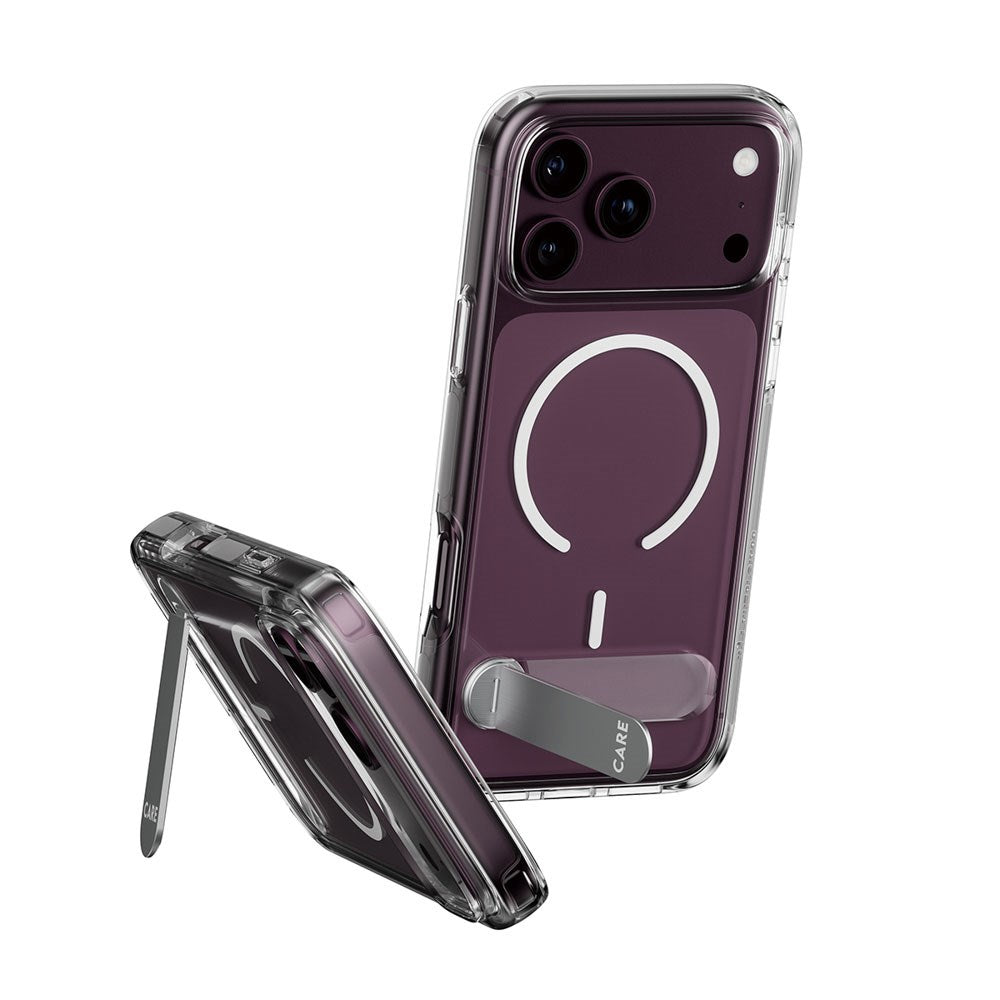 iPhone 18 Pro Max / 17 Pro Max CARE by PanzerGlass Feature Kickstand Case - MagSafe Compatible - Transparent / White