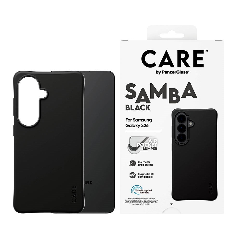 Samsung Galaxy S26 CARE by PanzerGlass Fashionable Samba Case - Qi Compatible - Black
