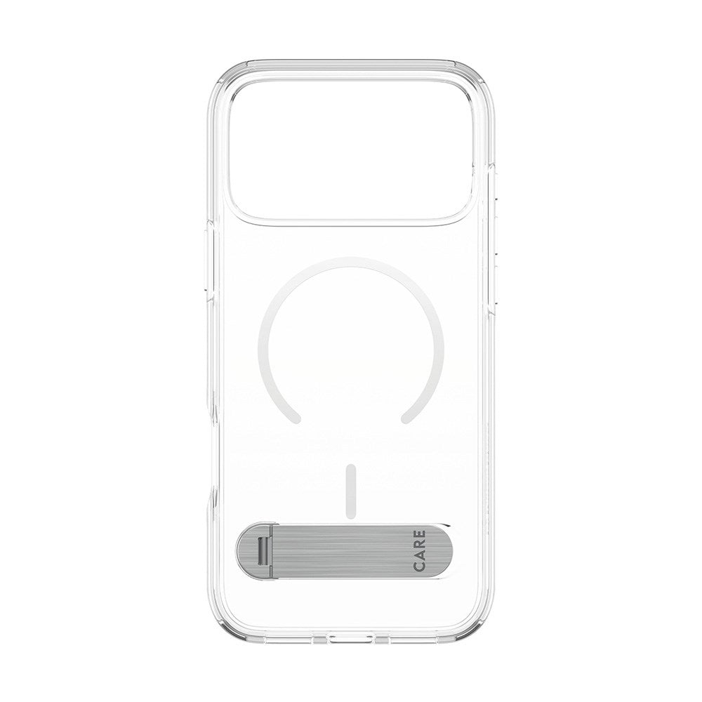 CARE by PanzerGlass iPhone 17 Pro Max Feature Kickstand Case - MagSafe Compatible - Transparent / Silver