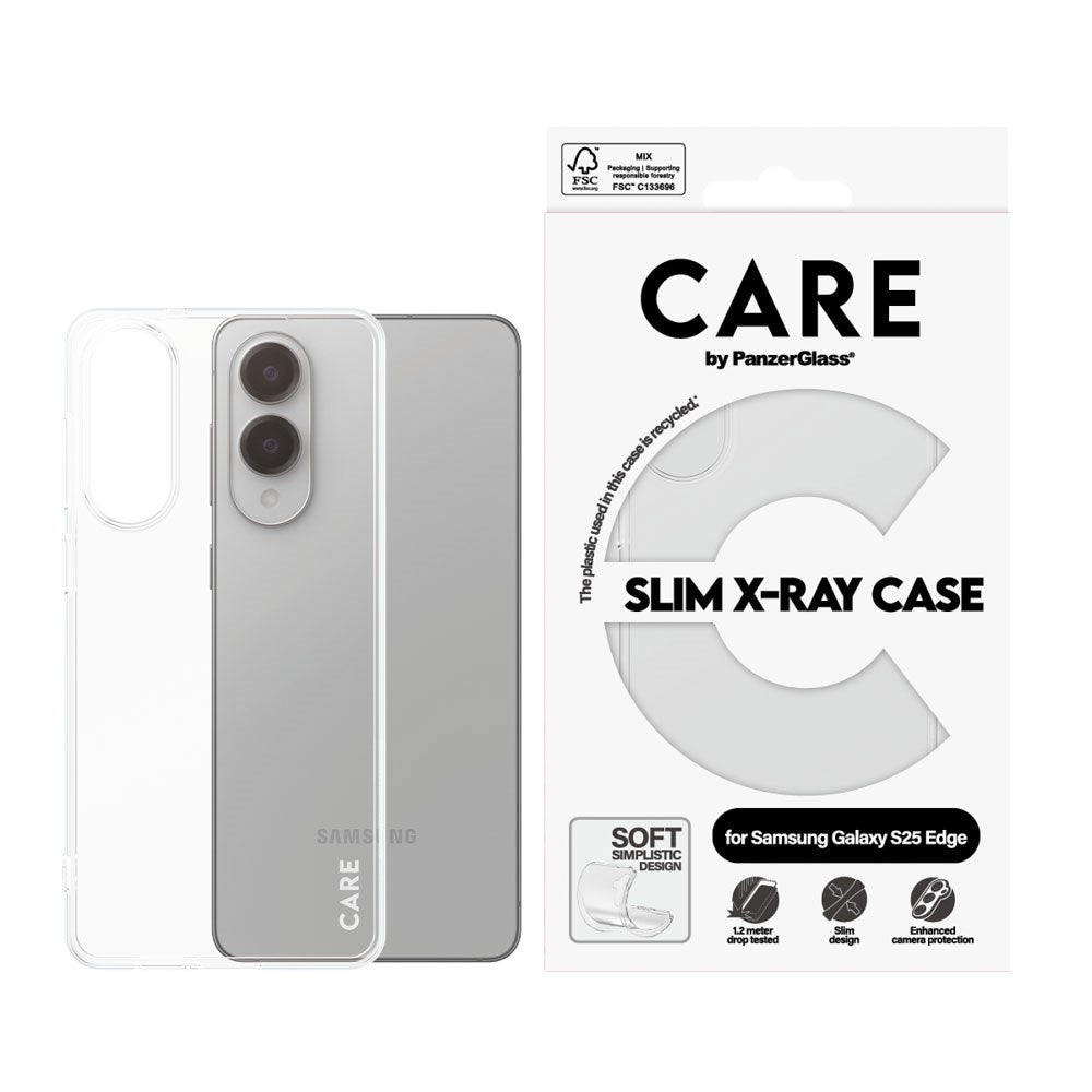 CARE by PanzerGlass Samsung Galaxy S25 Edge FASHION X-Ray Soft Basic Case - Transparent
