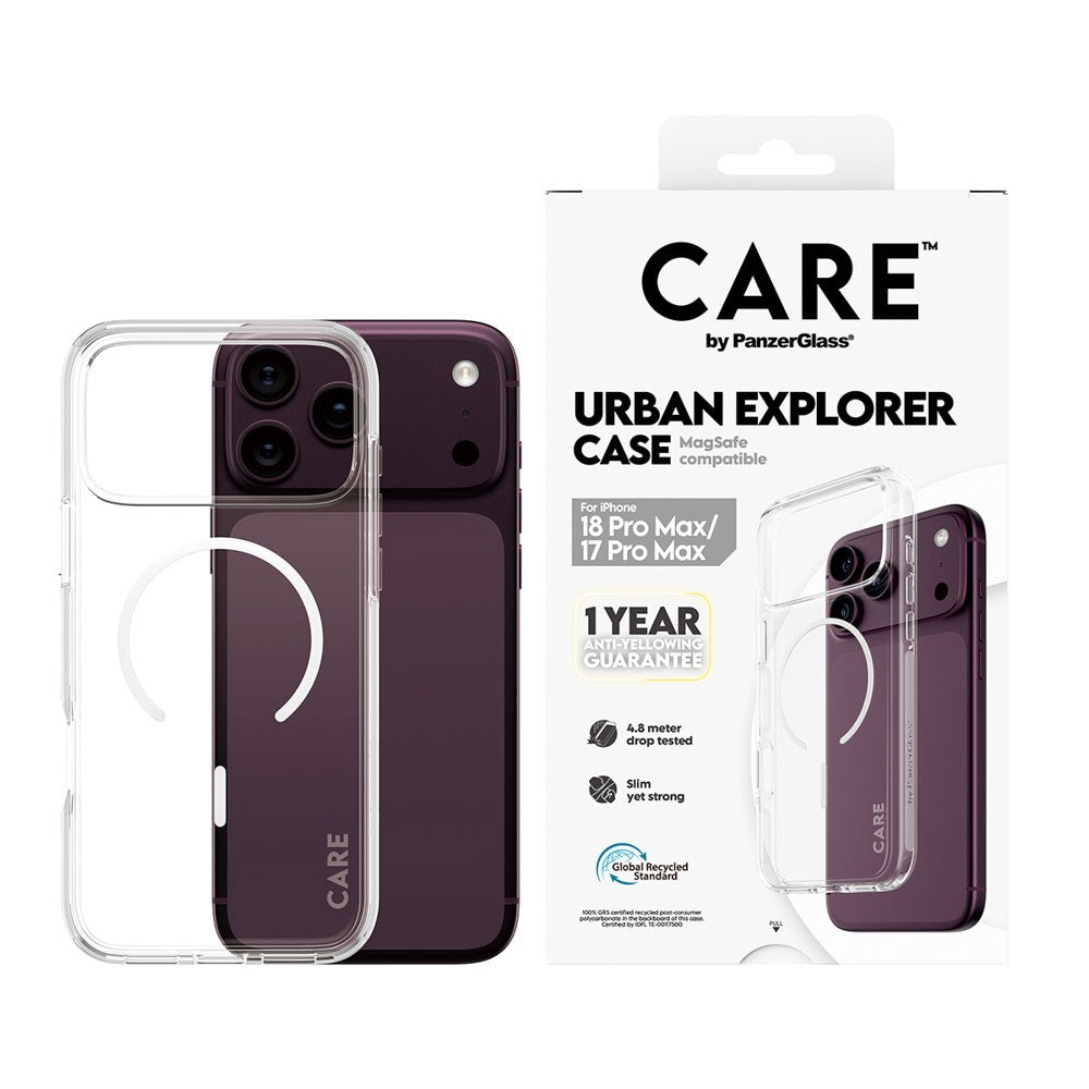 iPhone 18 Pro Max / 17 Pro Max CARE by PanzerGlass FLAGSHIP Urban Explorer Case - MagSafe Compatible - Transparent / White