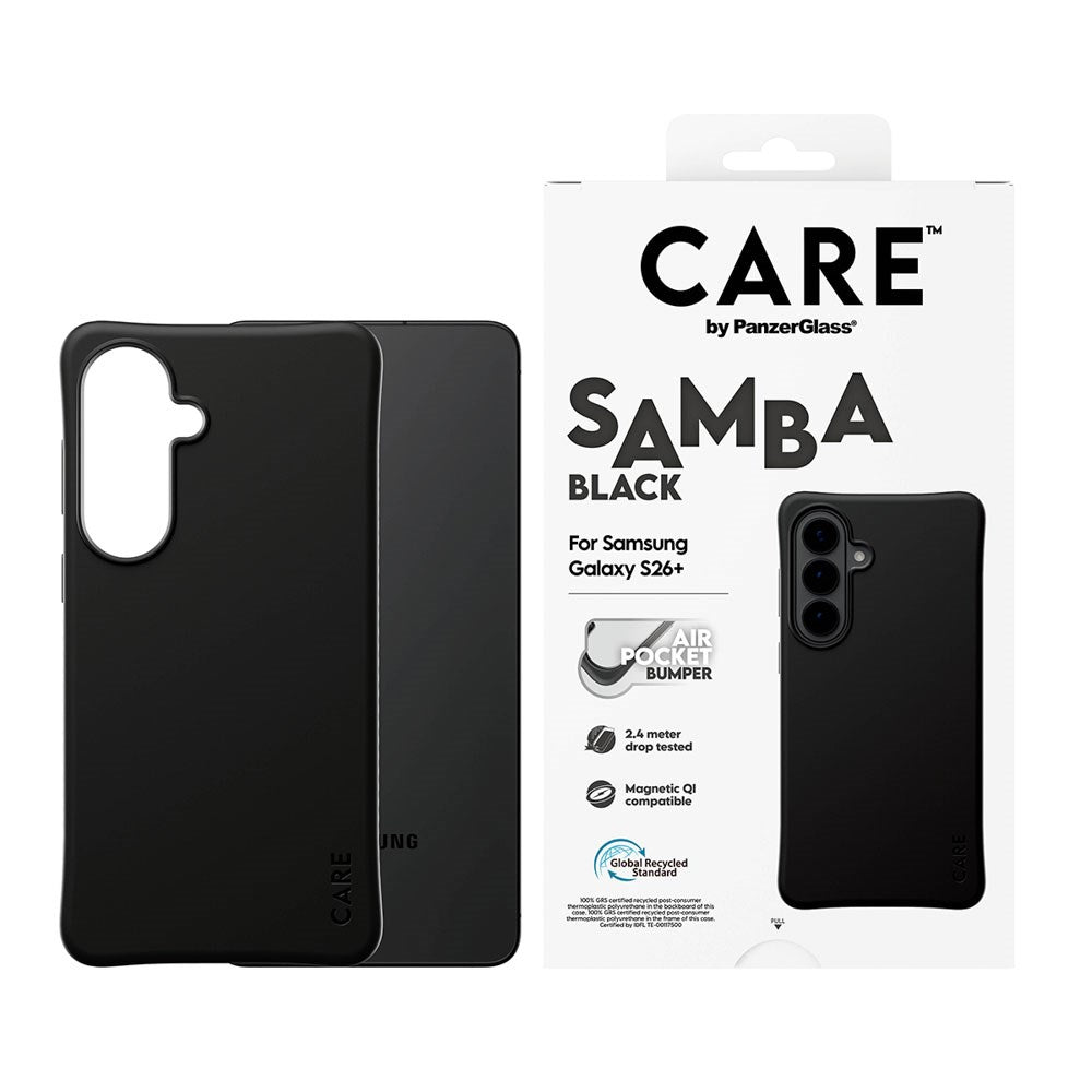 Samsung Galaxy S26+ (Plus) CARE by PanzerGlass Fashionable Samba Case - Qi Compatible - Black