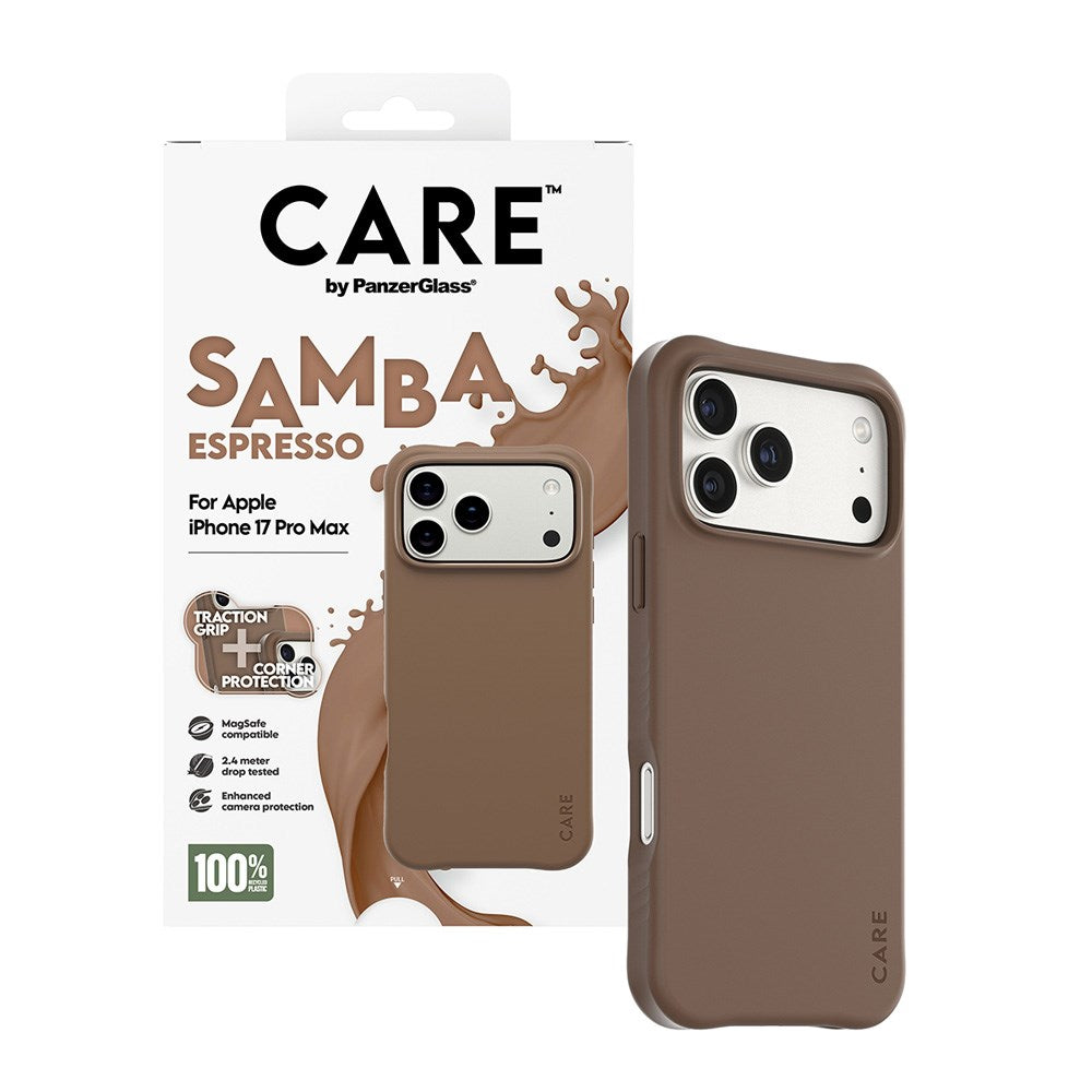 CARE by PanzerGlass iPhone 17 Pro Max Fashionable Samba Case - MagSafe Compatible - Espresso
