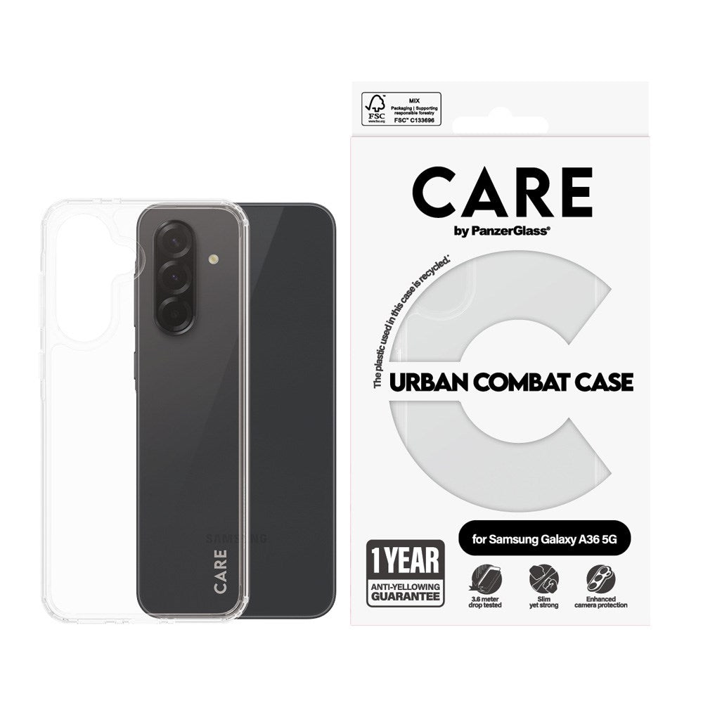 CARE by PanzerGlass Samsung Galaxy A36 (5G) FLAGSHIP Urban Combat Case - Transparent