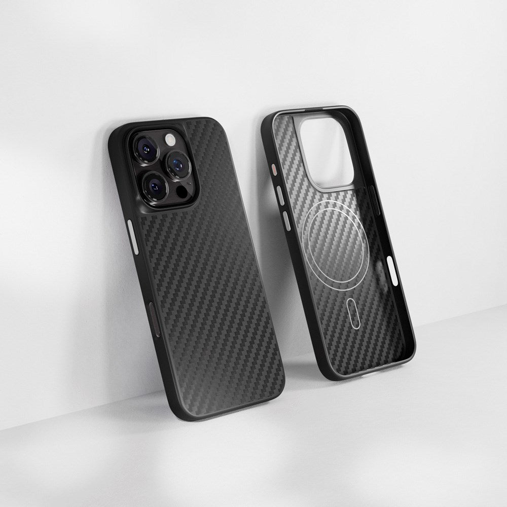Epico iPhone 16 Pro Mag+ Hybrid Carbon Case - MagSafe Compatible - Black