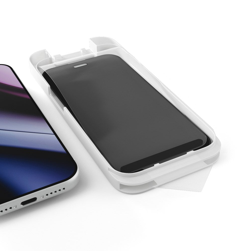 iPhone 18 Pro Epico Privacy AntiReflective Glass 3D Screen Protector Glass with Installation Frame - Transparent