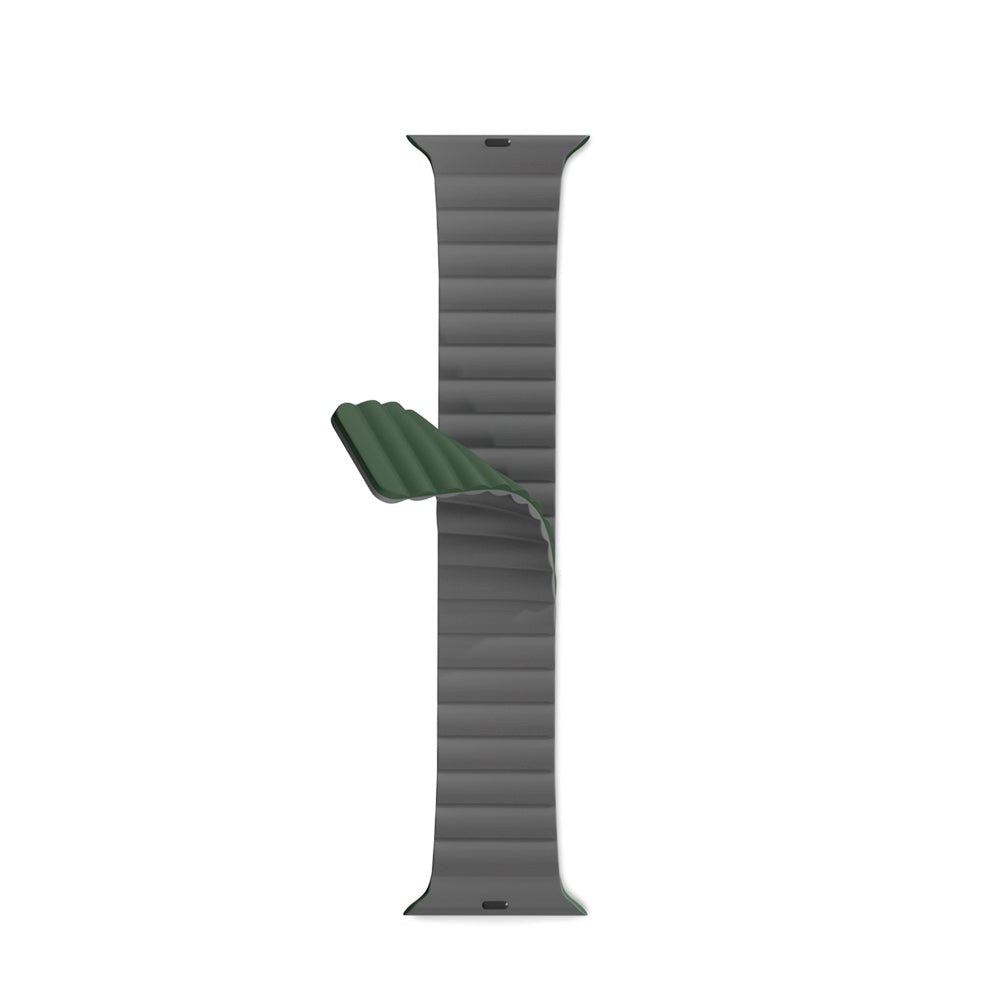 Apple Watch (42/44/SE/45/46/49mm) Epico Magnetic Silicone Strap - Grey / Green