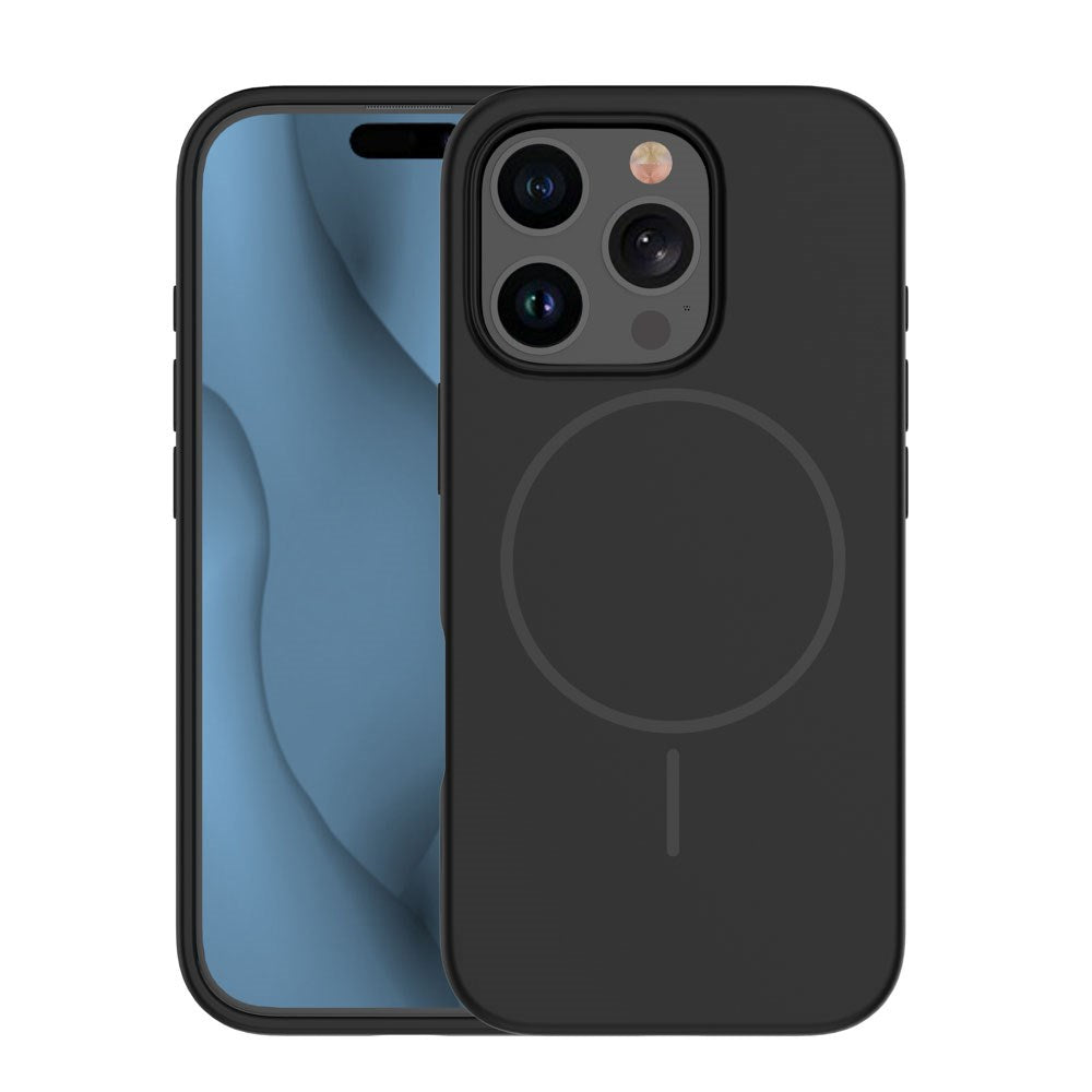 iPhone 15 Silicone Thin Case - MagSafe Compatible - Black