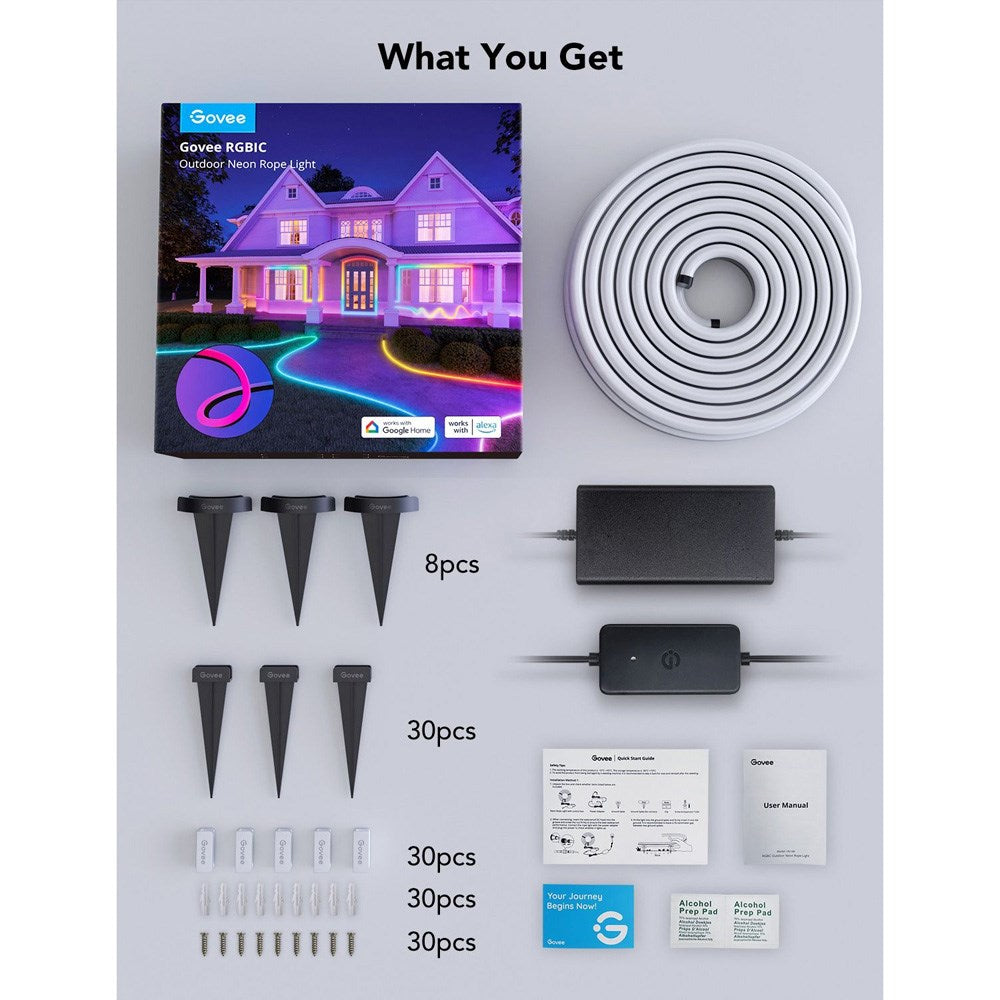 Govee Outdoor Neon Rope Light - 10m - Black