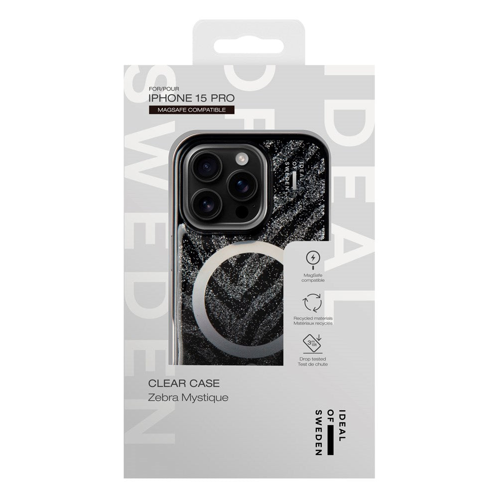 iPhone 16e / 15 / 14 / 13 iDeal Of Sweden Clear Case - MagSafe Compatible - Zebra Mystique