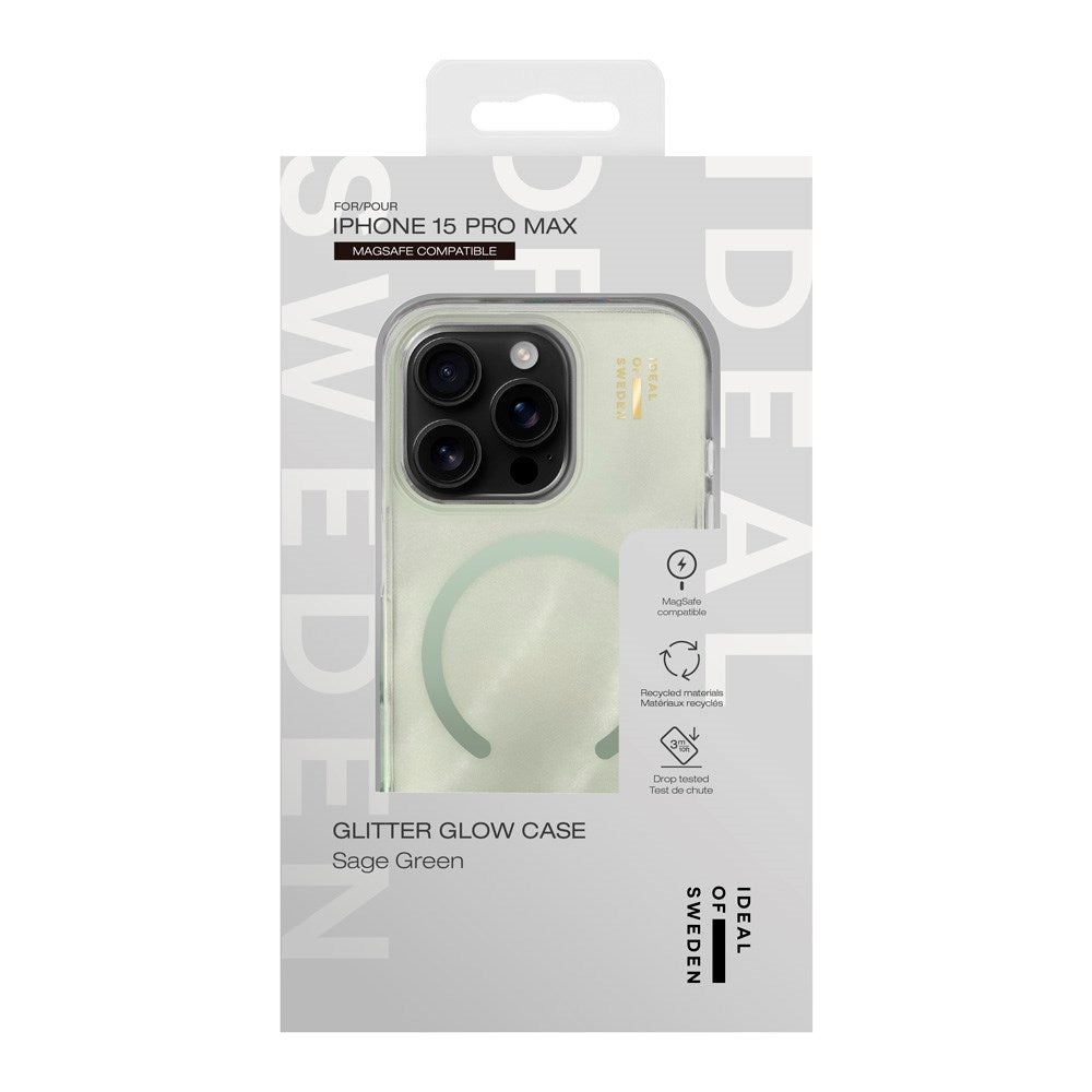 iPhone 15 Pro Max iDeal Of Sweden Clear Case - MagSafe Compatible - Sage Green