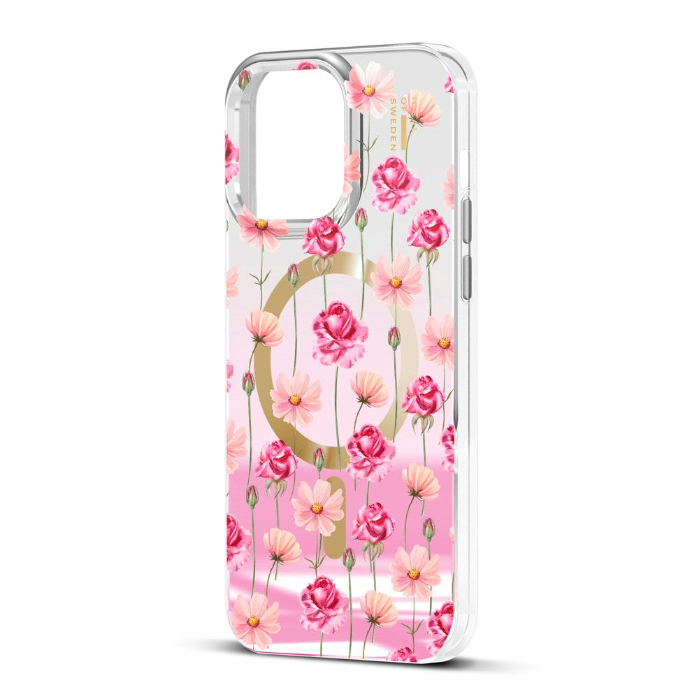 iPhone 15 Pro Max iDeal Of Sweden Mirror Case - MagSafe Compatible - Rose Blush Floral