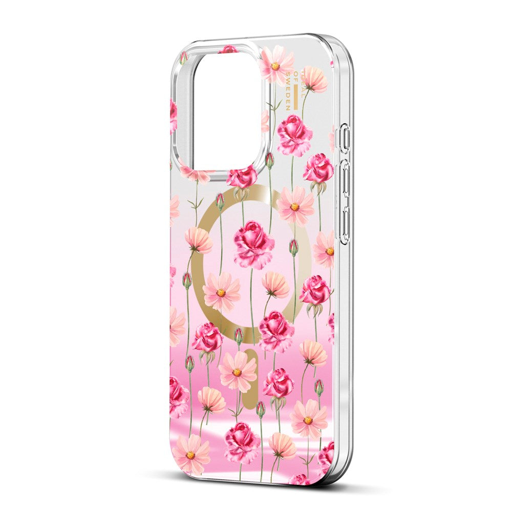 iPhone 16 Pro iDeal Of Sweden Mirror Case - MagSafe Compatible - Rose Blush Floral
