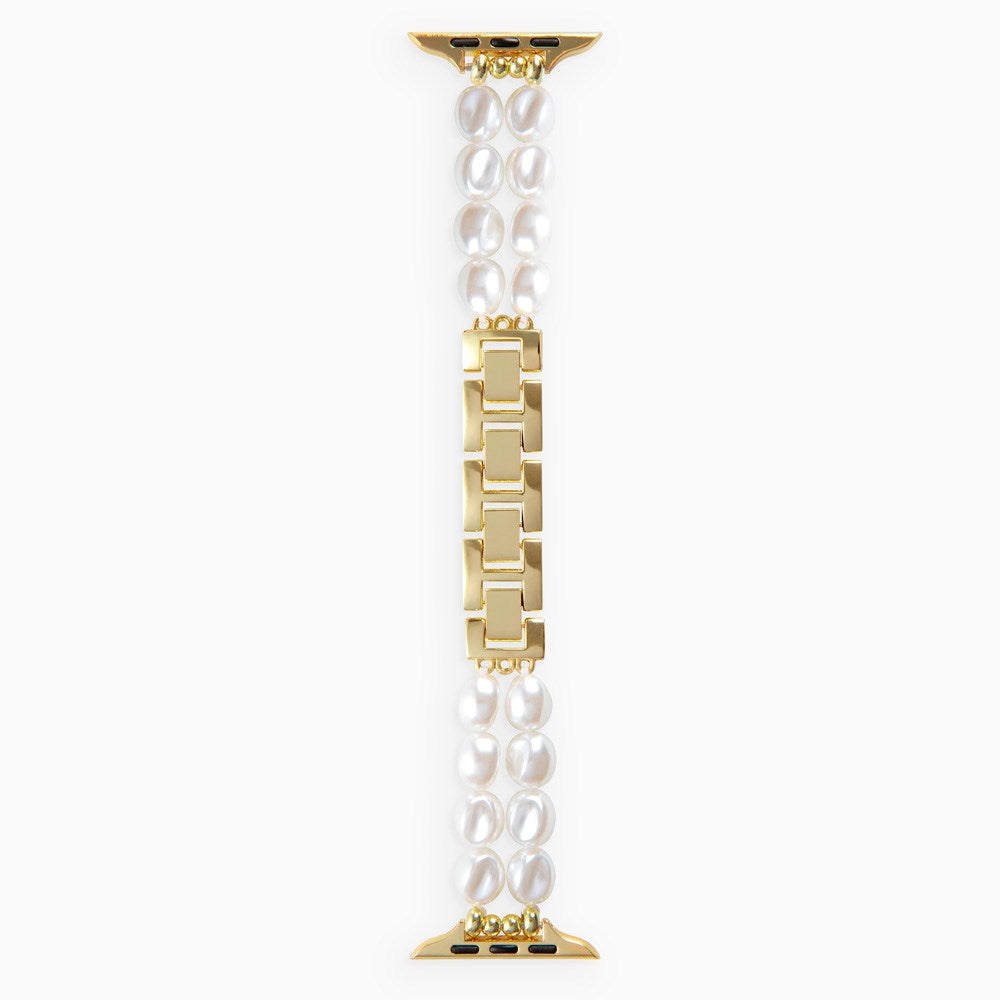 Apple Watch (42/44/SE/45/46/49mm) iDeal of Sweden Resin Watch Strap - Classy White Pearl
