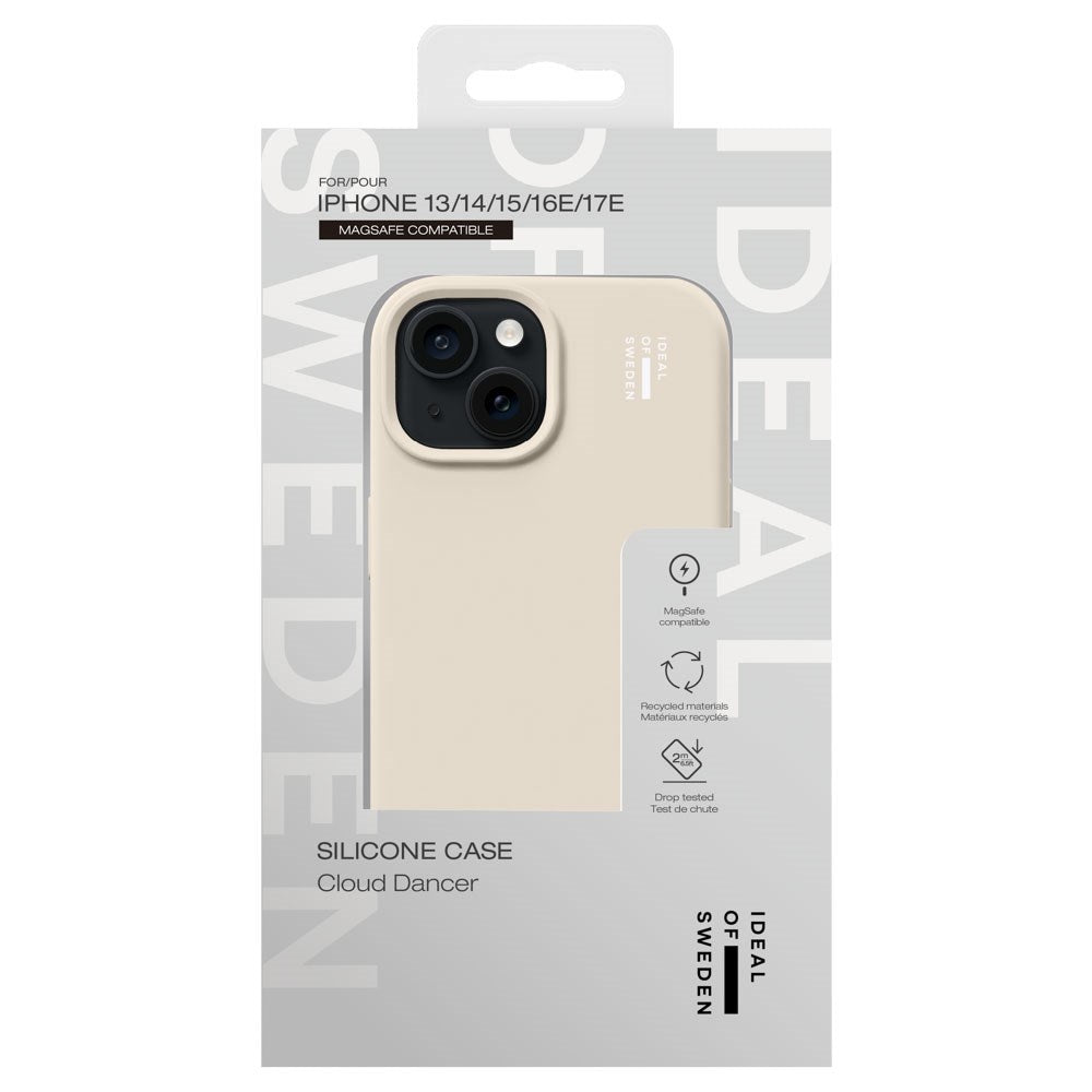 iPhone 17e / 16e / 15 / 14 / 13 iDeal Of Sweden Silicone Case - MagSafe Compatible - Cloud Dancer