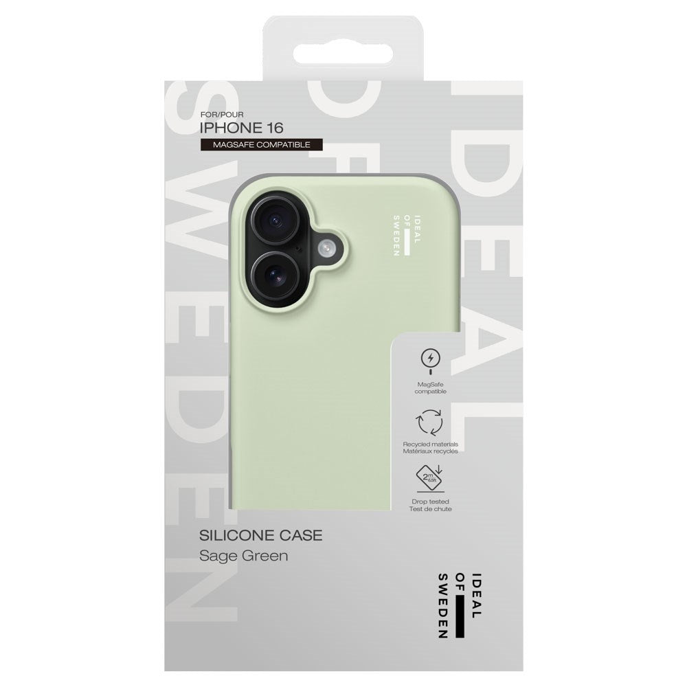 iPhone 16 iDeal Of Sweden Silicone Case - MagSafe Compatible - Sage Green