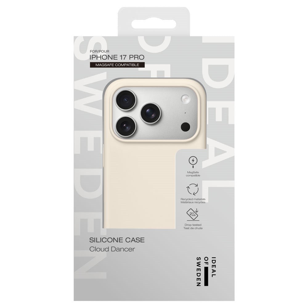 iPhone 17 Pro iDeal Of Sweden Silicone Case - MagSafe Compatible - Cloud Dancer