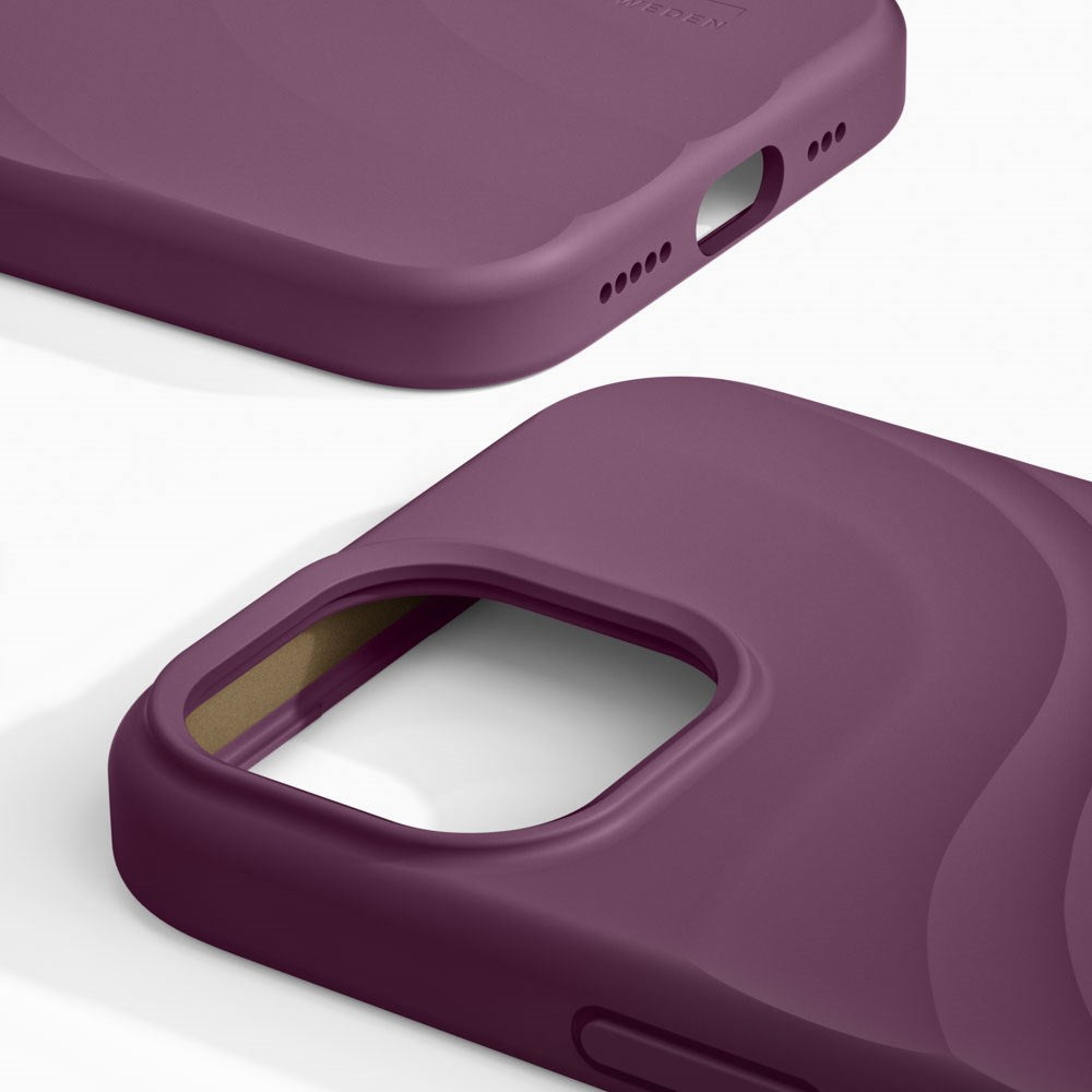 iPhone 17e / 16e / 15 / 14 / 13 iDeal of Sweden Soft Swirl Silicone Case - MagSafe Compatible - Velvet Plum